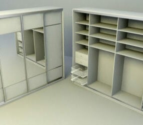 مدل سه بعدی کمد اتاق خواب