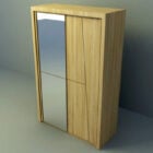 خزانة خشبية مع مرآة