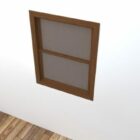 Two Panel Wood Glass Window