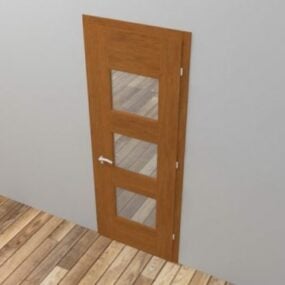 Domácí dveře dřevěný rám 3D model
