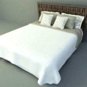 Model 3d Desain Bed Putih Modern