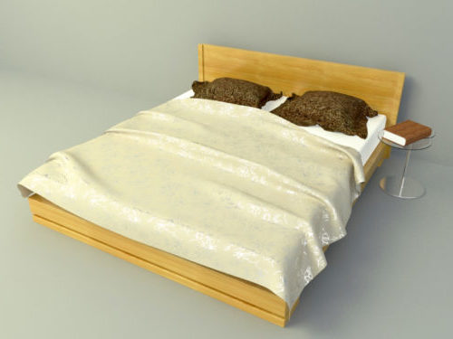 Jednoduchý design dřevěné postele