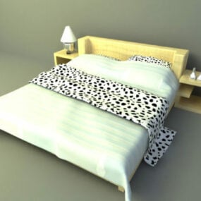 سرير بسيط مع تصميم مرتبة نموذج ثلاثي الأبعاد