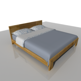 Yksinkertainen minimalistinen sänky 3D-malli