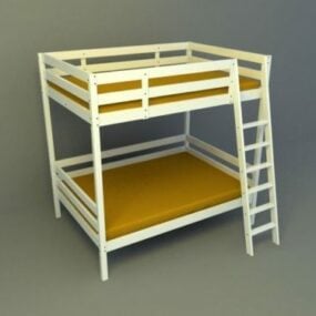 Двоспальне ліжко-горище Дитяча 3d модель