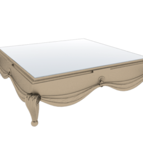 Antieke vierkante salontafel 3D-model