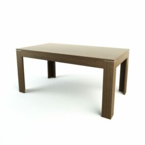 Rechthoekige massief houten salontafel 3D-model