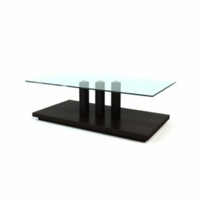 Moderne glazen rechthoekige salontafel 3D-model