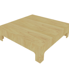 低咖啡桌木制3d模型