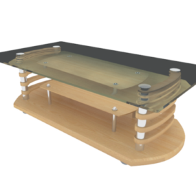 3д модель многослойного стеклянного журнального столика