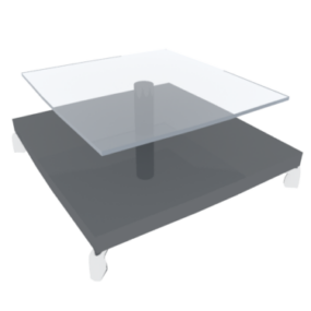 Kwadratowy szklany stolik kawowy Modernizm Model 3D