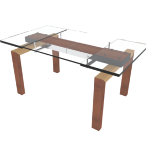 Tavolino in vetro di forma rettangolare modello 3d