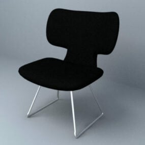 כיסא מודרני מבד שחור מדגם תלת מימד