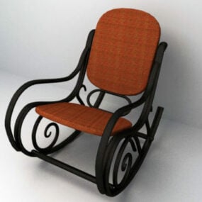 Antique Iron Rocking Chair 3d model