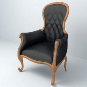 Hög detaljerad vintage stol 3d-modell