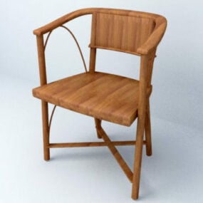 כיסא עץ דגם תלת מימד פשוט