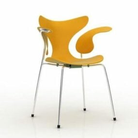 כיסא פלסטיק מסוגנן משרדי דגם תלת מימד