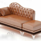 Lounge Sofa Brown Leather V1