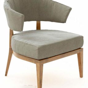 أريكة كرسي قماش إطار خشبي نموذج ثلاثي الأبعاد