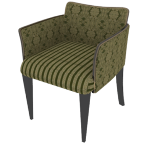 3д модель дивана-кресла из зеленой ткани