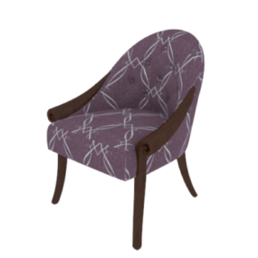 Вінтажне фіолетове диванне крісло 3d модель