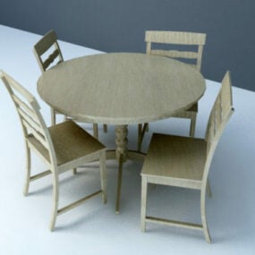 Round Shaped Dining Set 3d model