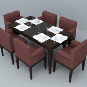 家居全套餐桌椅3D模型