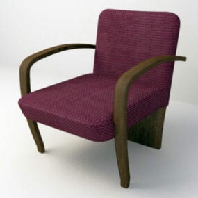 เก้าอี้โมเดิร์นผ้าสีม่วงแบบ 3 มิติ