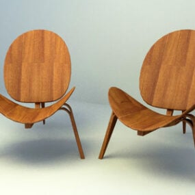 Modern Chair Shell Chair Shaped 3d model