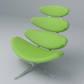 Entspannen Sie sich, moderner Stuhl mit Kunststoffrücken, 3D-Modell