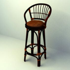 Drewniane krzesło pubowe Krzesło barowe V1 Model 3D