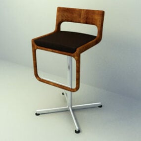 Modern Bar Sandalyesi Tek Ayaklı 3D model