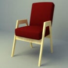 Chaise en tissu en bois de style commun