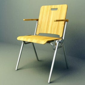 Office Chair Wooden 3d model