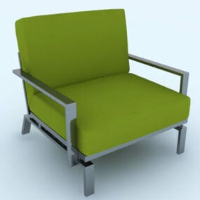 Single Green Sofa 3d model