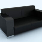 2 Seaters Black Sofa