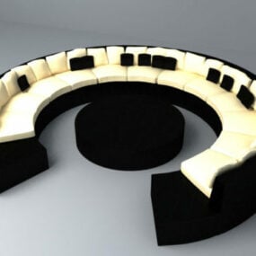Velký kruhový sedací nábytek 3D model