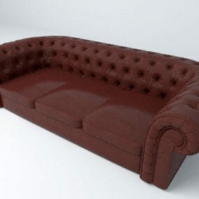 Brown Sofa Chesterfield 3d model