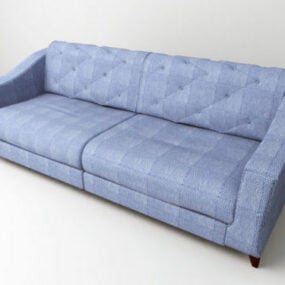 Blue Sofa Vintage Pattern 3d model