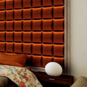 Brown Bedroom Wall Interior 3d model