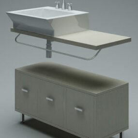 Bathroom Vanity Sink With Faucet 3d model