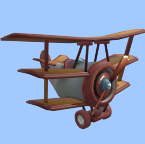 Cartoon Vintage Plane 3d model