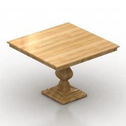 Classic Legs Square Table 3d model