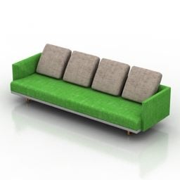 Décor de canapé 4 places modèle 3D