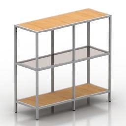 3д модель 3-х уровневого стеллажа Ikea Vittsjo