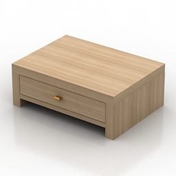 Nattduksbord Ask trä med låda 3d-modell
