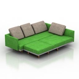 Wide Living Room Sofa 3d model