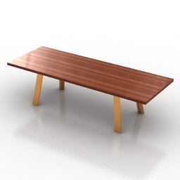 Wooden Rectangle Table Tadeo 3d model