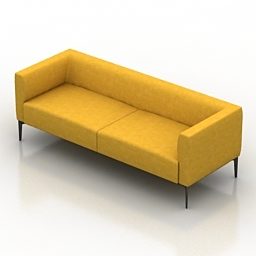 أريكة صفراء جان والتركنول نموذج ثلاثي الأبعاد