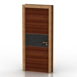 Porta in legno scuro modello 3d